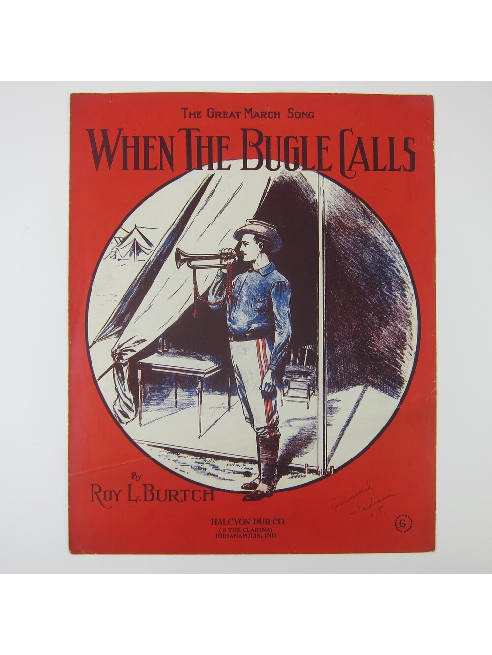 Sheet Music When the Bugle Calls WWI Patriotic Military Burtch Antique 1918 RARE